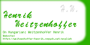 henrik weitzenhoffer business card